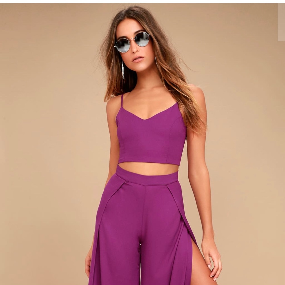 Out Tonight Magenta Two-Piece Jumpsuit